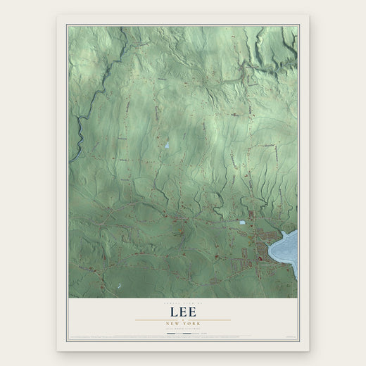 Lee, New York map print, the full design