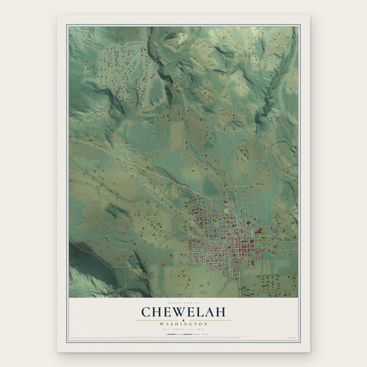 Chewelah, Washington map print, the full design