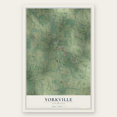 Yorkville, Tennessee map print, the full design