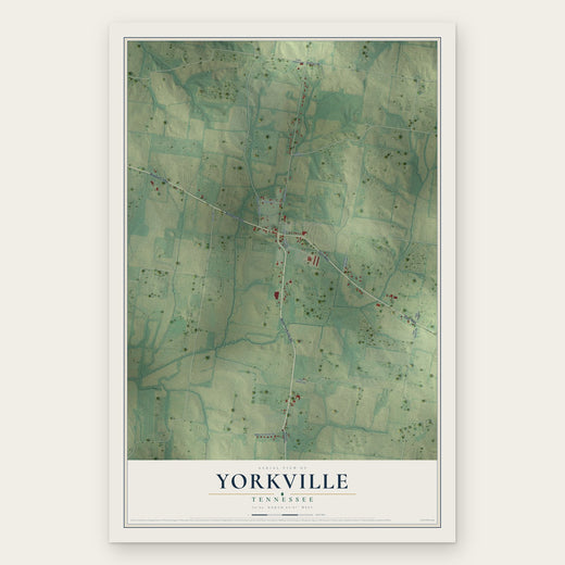 Yorkville, Tennessee map print, the full design