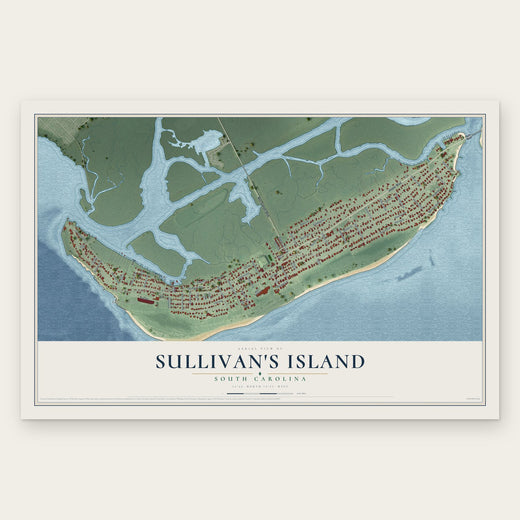 Sullivan's Island, South Carolina map print, the full design