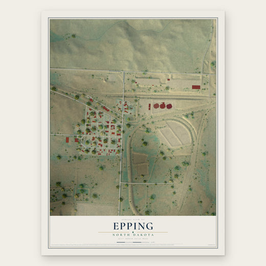 Epping, North Dakota map print, the full design