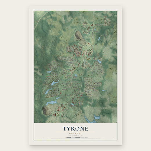 Tyrone, Georgia map print, the full design