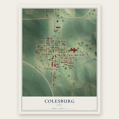 Colesburg, Iowa map print, the full design