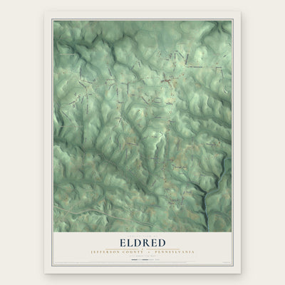 Eldred, Jefferson County, Pennsylvania map print, the full design