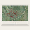 Avis, Pennsylvania map print, the full design