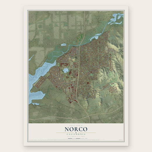 Norco, California map print, the full design