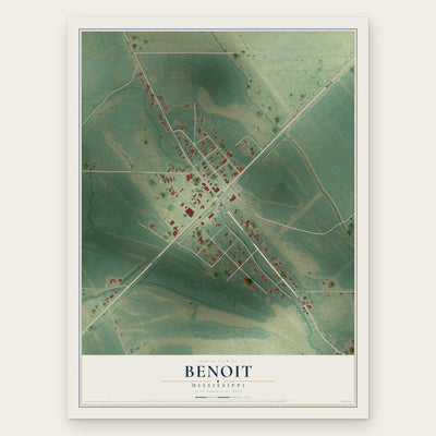 Benoit, Mississippi map print, the full design