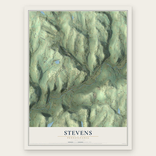 Stevens, Pennsylvania map print, the full design