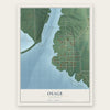 Osage, Oklahoma map print, the full design