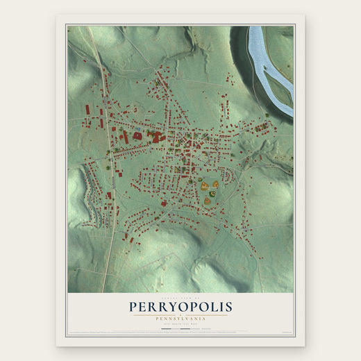 Perryopolis, Pennsylvania map print, the full design
