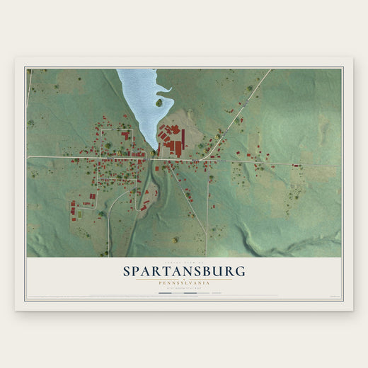 Spartansburg, Pennsylvania map print, the full design