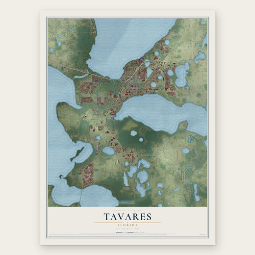 Tavares, Florida map print, the full design