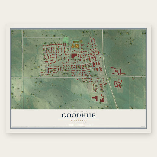 Goodhue, Minnesota map print, the full design