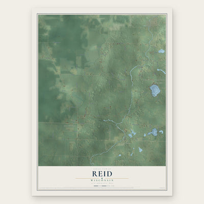 Reid, Wisconsin map print, the full design