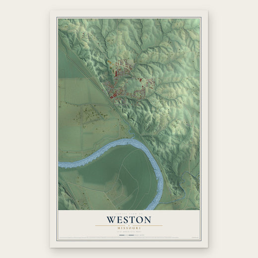 Weston, Missouri map print, the full design