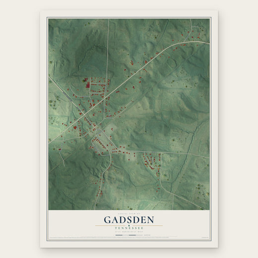 Gadsden, Tennessee map print, the full design