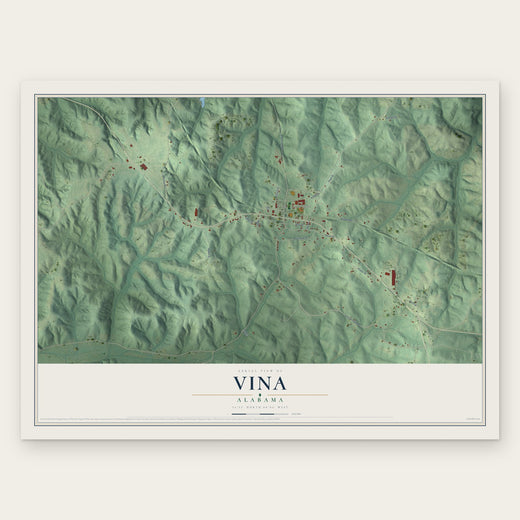 Vina, Alabama map print, the full design