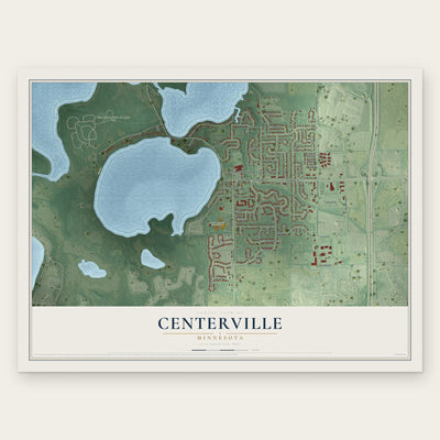 Centerville, Minnesota map print, the full design