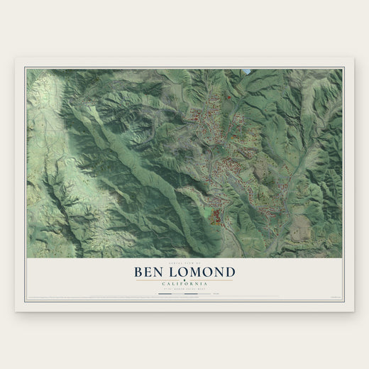 Ben Lomond, California map print, the full design