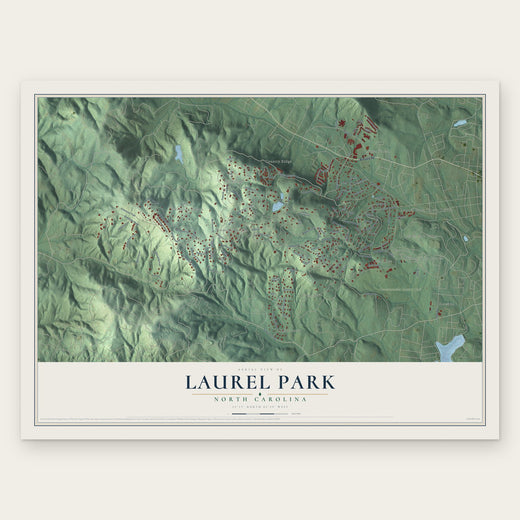 Laurel Park, North Carolina map print, the full design