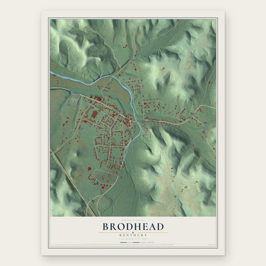 Brodhead, Kentucky map print, the full design