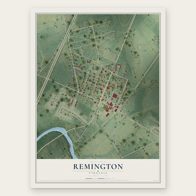 Remington, Virginia map print, the full design