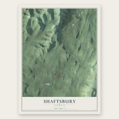 Shaftsbury, Vermont map print, the full design