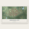 Johnston City, Illinois map print, the full design