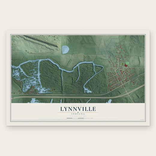 Lynnville, Indiana map print, the full design