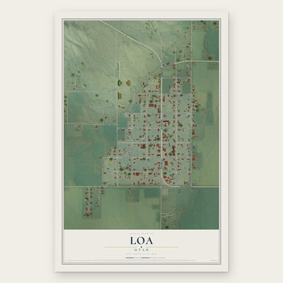 Loa, Utah map print, the full design