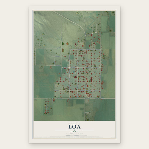Loa, Utah map print, the full design