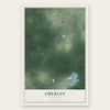Oberlin, Louisiana map print, the full design