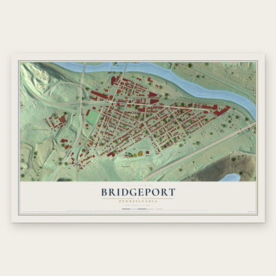 Bridgeport, Pennsylvania map print, the full design