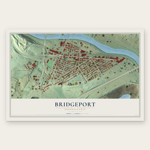 Bridgeport, Pennsylvania map print, the full design
