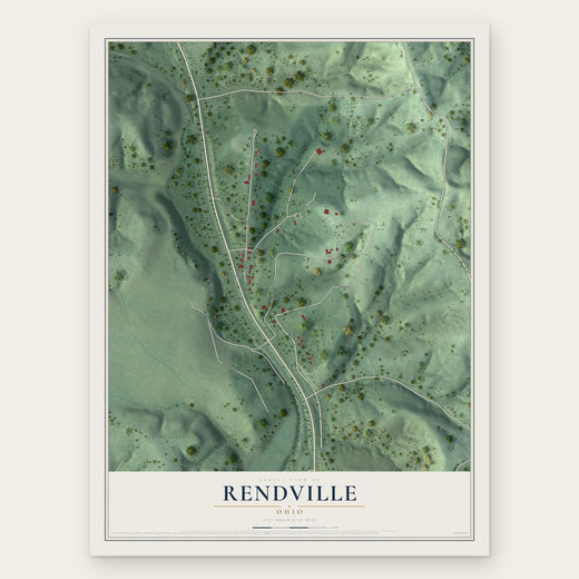 Rendville, Ohio map print, the full design