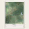 Ullin, Illinois map print, the full design
