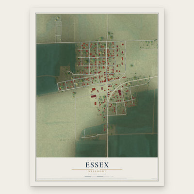 Essex, Missouri map print, the full design