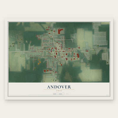 Andover, Ohio map print, the full design