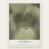 Allendale, Illinois map print, the full design