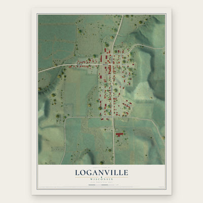 Loganville, Wisconsin map print, the full design