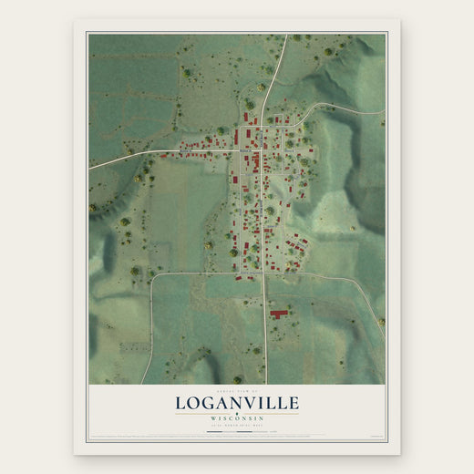 Loganville, Wisconsin map print, the full design