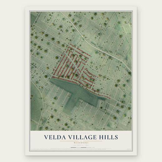 Velda Village Hills, Missouri map print, the full design