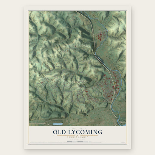 Old Lycoming, Pennsylvania map print, the full design