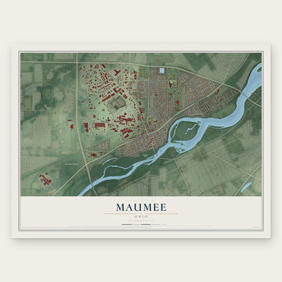 Maumee, Ohio map print, the full design