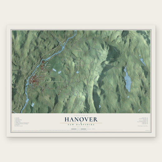 Hanover, New Hampshire map print, the full design
