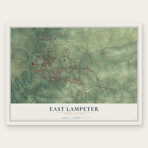 East Lampeter, Pennsylvania map print, the full design