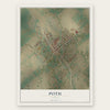 Poth, Texas map print, the full design