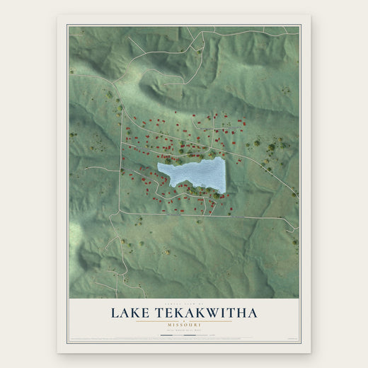 Lake Tekakwitha, Missouri map print, the full design