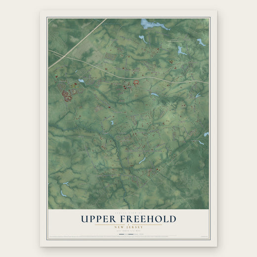 Upper Freehold, New Jersey map print, the full design
